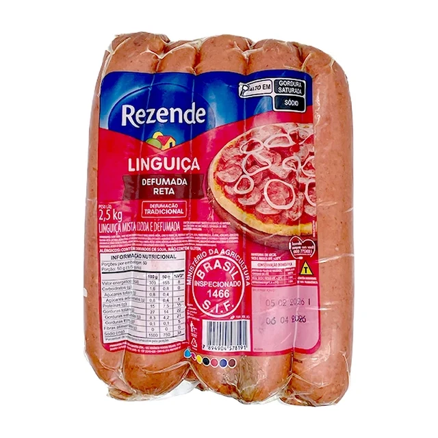 Linguiça defumada reta Rezende 2,5 kg